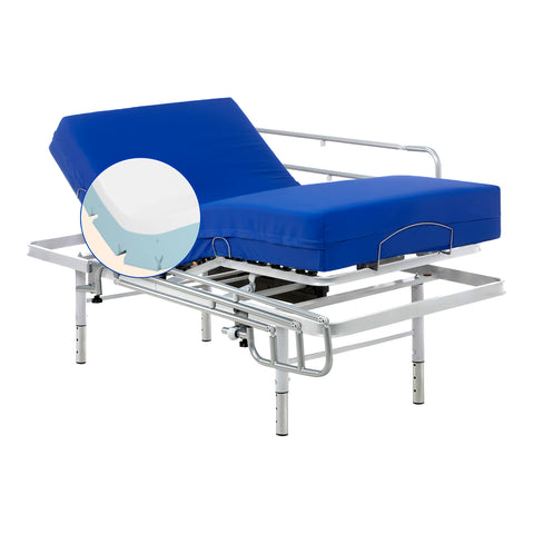Pack Cama Articulada regulable en altura con Colchón Viscoelástico Professional V6 | Mando inalámbrico (105x200 cm, Barandillas)