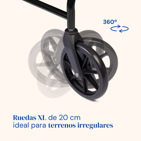 Ruedas XL, andador para ancianos, apto para exteriores y terrenos irregulares