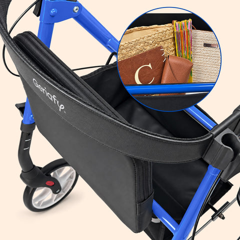 Andador Sigma | Rollator, plegable, 4 ruedas (Azul)