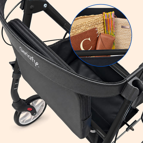 Andador Sigma | Rollator, plegable, 4 ruedas (Negro)
