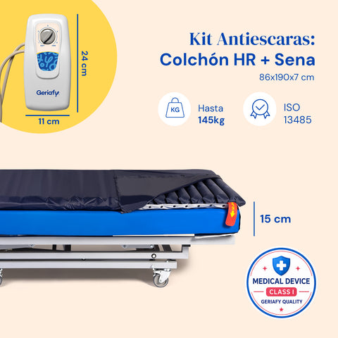 Colchón HR impermeable con antiescaras Sena nivel 2 - 90x190 cm