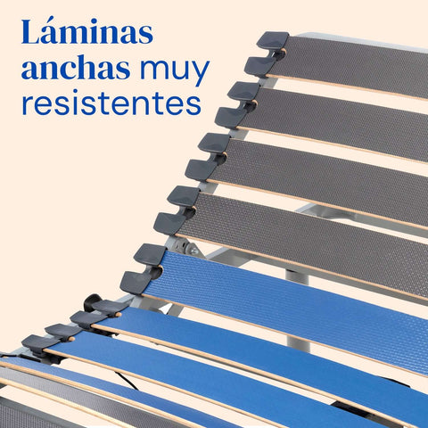Cama articulada con láminas anchas muy resistentes