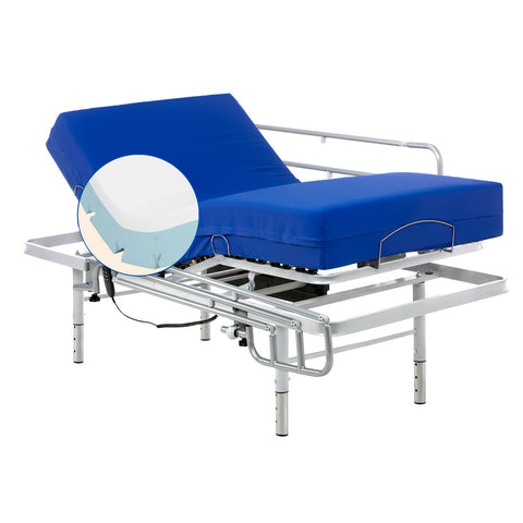 Pack Cama Articulada regulable en altura con Colchón Viscoelástico Professional V6 (90x200 cm, Barandillas)