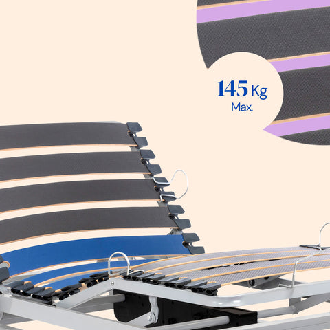 Cama articulada hospitalaria con carro elevador y barandillas - 90x190 cm