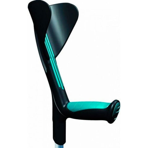 Pack 2 muletas de aluminio con empuñadura anatómica de goma color verde