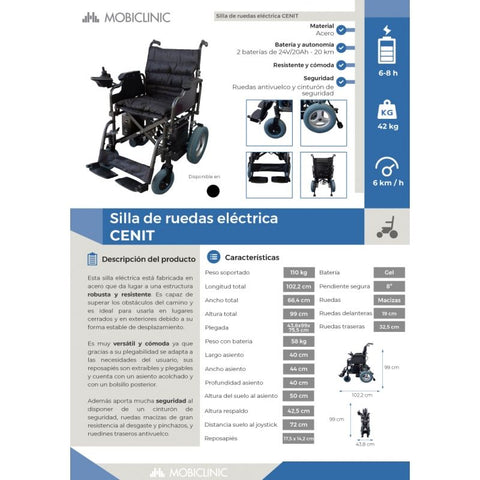 Silla de ruedas eléctrica plegable Cenit